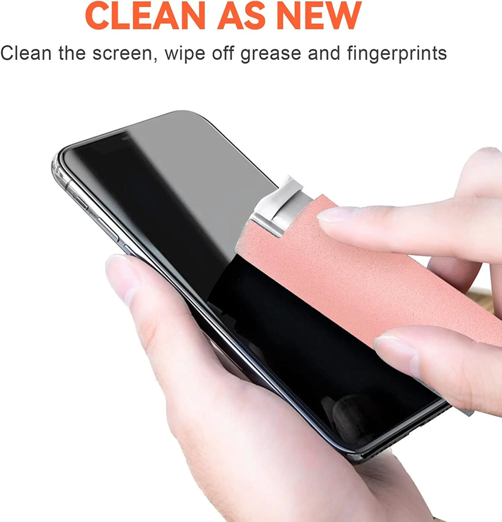 2 In 1 Phone Screen Cleaner Spray Portable Tablet Mobile Phone Touch Screen Cleaner Microfiber Cloth Set Glass Cleaning Artifact