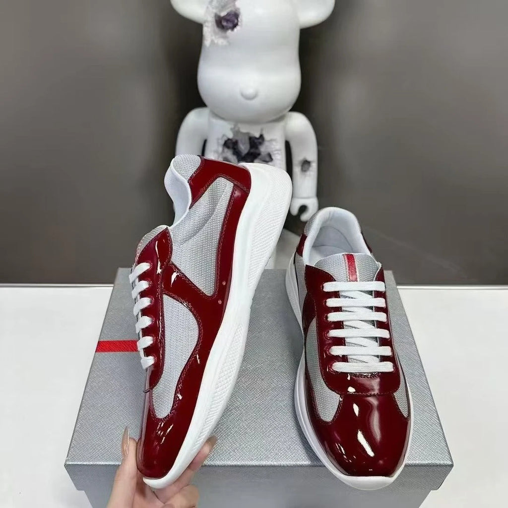 New P-style breathable casual sneakers for summer, high-end men's shoes, fashionable mesh panel shoes, fitness shoes