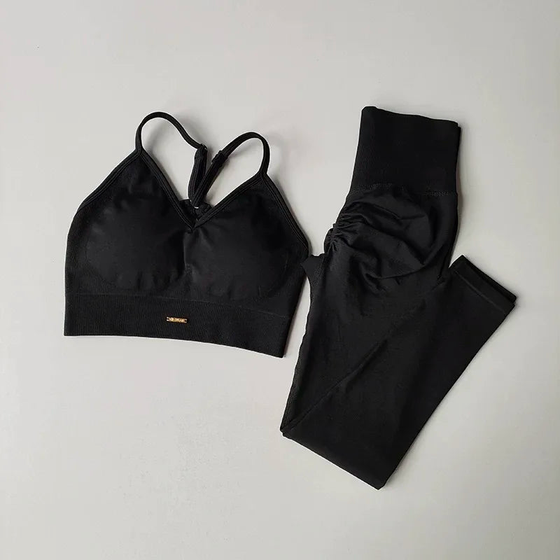 There are new color Peach High-Waisted Hip-Lifting Women's Exercise Suit Shockproof Yoga Fitness Clothes for Running And Styling