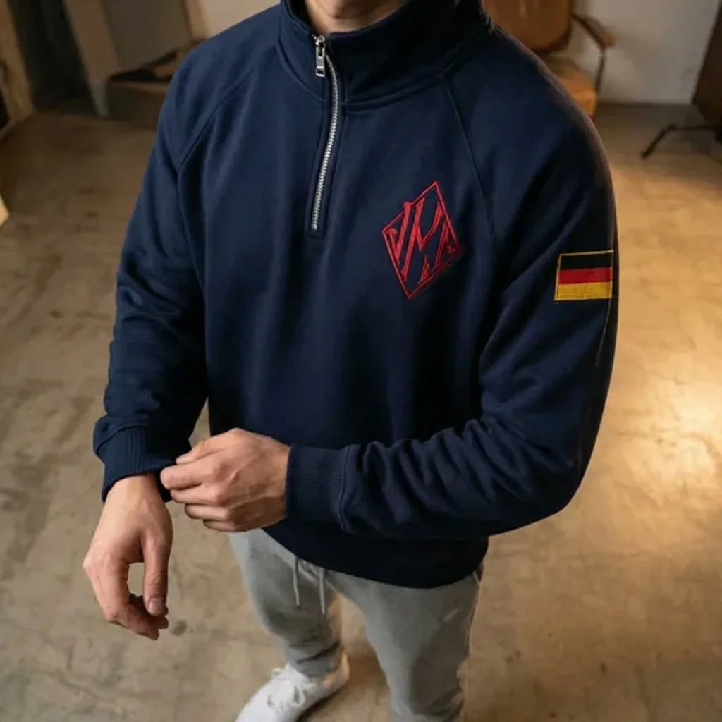 Men Y2K Retro Pullover Hoodie American Embroidery Pattern Sweatshirt Vintage Casual Streetwear Oversized Coat Clothing