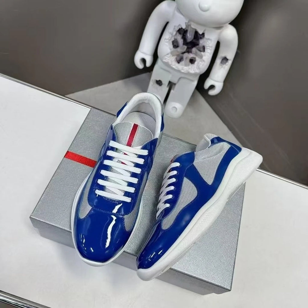 New P-style breathable casual sneakers for summer, high-end men's shoes, fashionable mesh panel shoes, fitness shoes