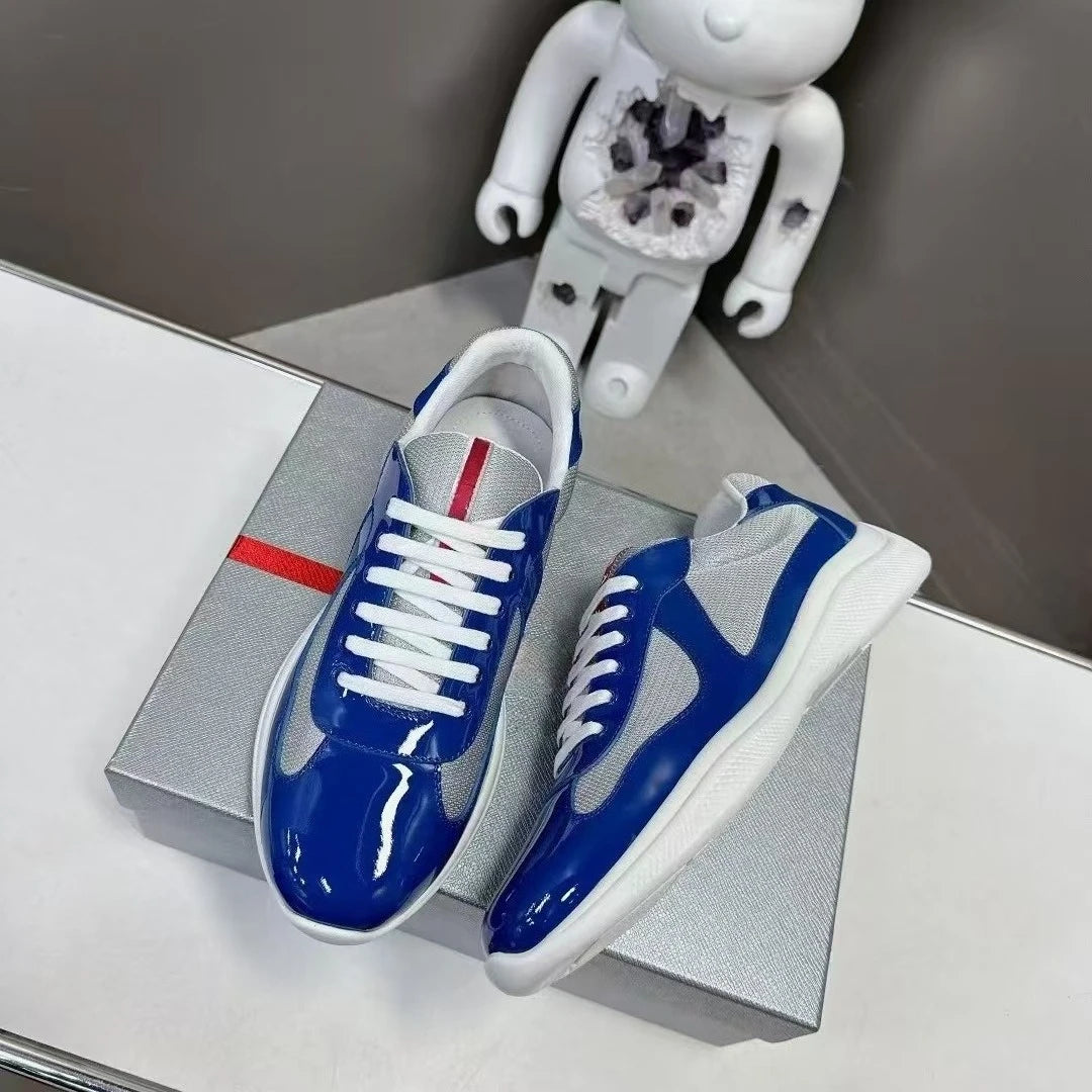 New P-style breathable casual sneakers for summer, high-end men's shoes, fashionable mesh panel shoes, fitness shoes