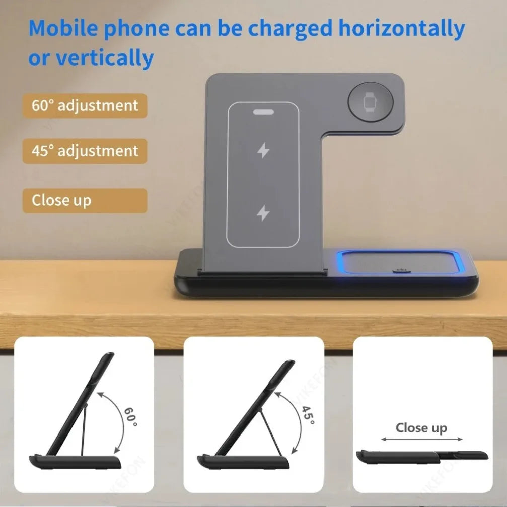 3-in-1 Foldable Wireless Charging Station for Apple Devices
