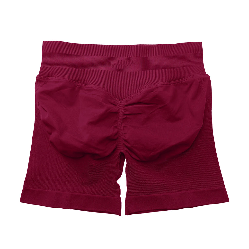 NCLAGEN Impact Shorts 4.5" Women Fitness Sports Biker Shorts Low Ribbed Band Gym Workout Scrunch Butt Yoga Seamless Leggings