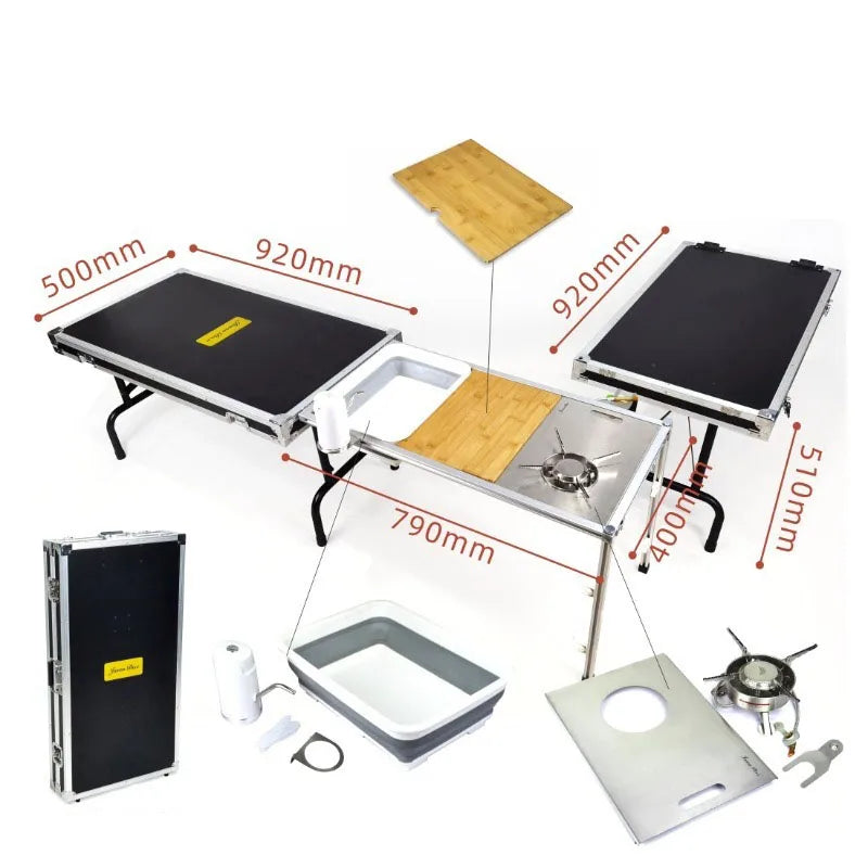 Portable Folding Camping Table with Storage Box