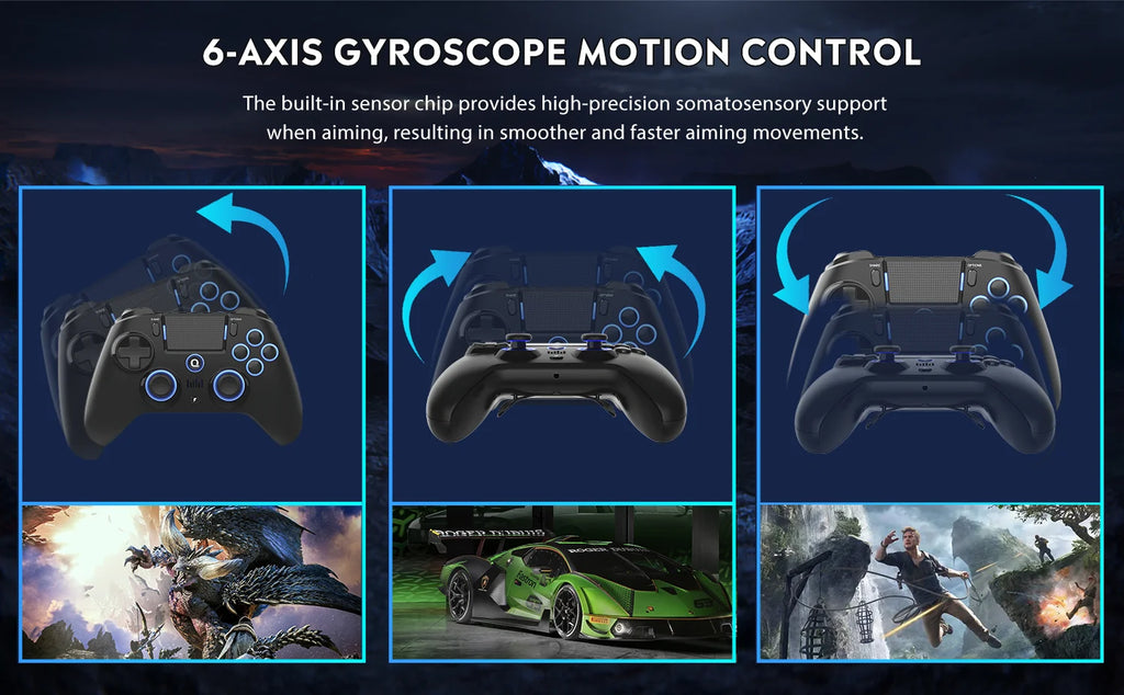 Original QRD Spark N5 Wireless Controller For PS4/PS3/PS2/IOS/Android/PC Hall Joystick Vibration Effect For PS5 Via Converter