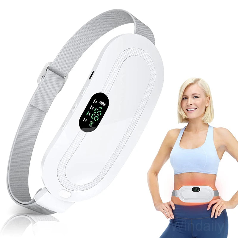 Electric Heating Pad Menstrual Cramp Massager Belt Women Period Care Hot Compress Device Vibration Abdominal Ulter Warmer Belt