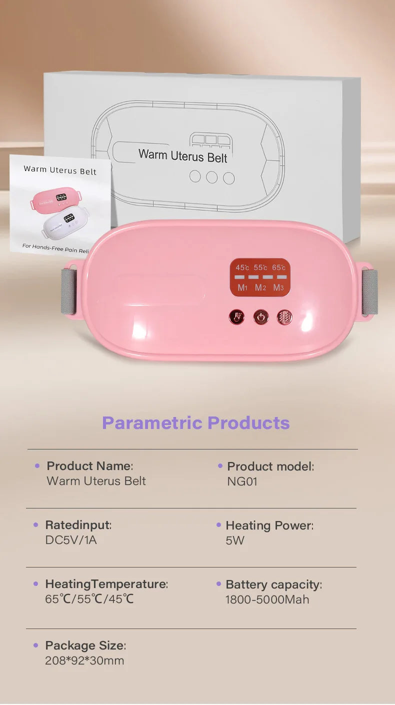 Heating Pad Massageador Corporal Menstrual Cramps Relief Warm Uterus Belt Fitness 3S Fast Heat Massage CMH  Temp Silent Portable