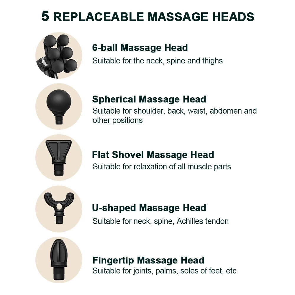 6-Head Deep Tissue Massage Gun