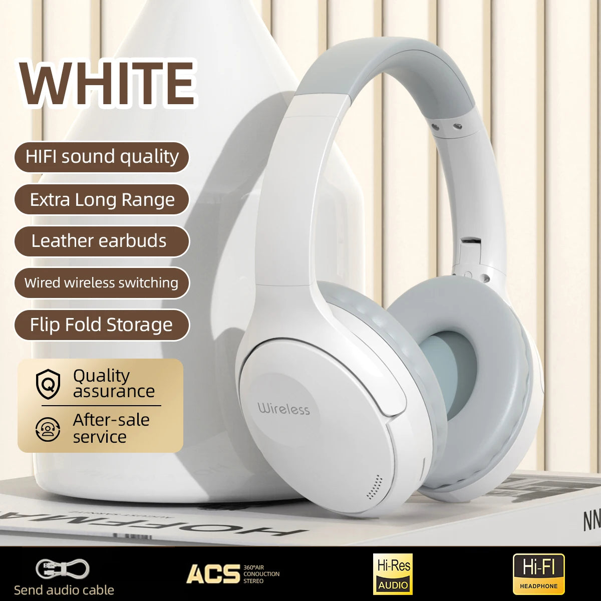Wireless Gaming Headset with Surround Sound & Mic
