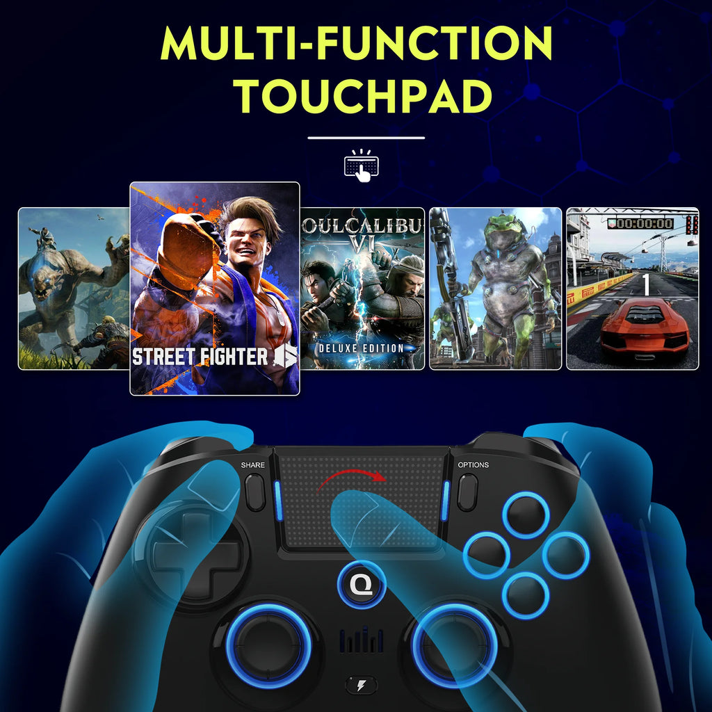 Original QRD Spark N5 Wireless Controller For PS4/PS3/PS2/IOS/Android/PC Hall Joystick Vibration Effect For PS5 Via Converter