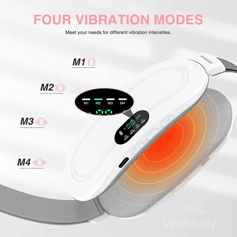 Electric Heating Pad Menstrual Cramp Massager Belt Women Period Care Hot Compress Device Vibration Abdominal Ulter Warmer Belt