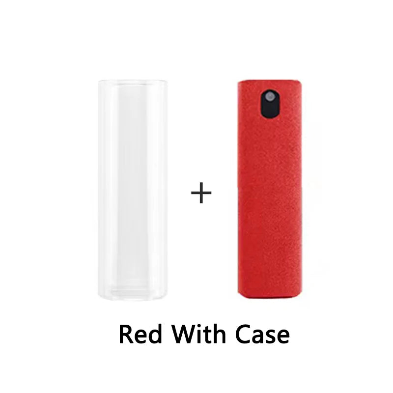 2 In 1 Phone Screen Cleaner Spray Portable Tablet Mobile Phone Touch Screen Cleaner Microfiber Cloth Set Glass Cleaning Artifact