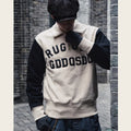 GDDQSDC heavyweight half-zipper sweatshirt American retro plus velvet pullover contrast color embroidery men and women