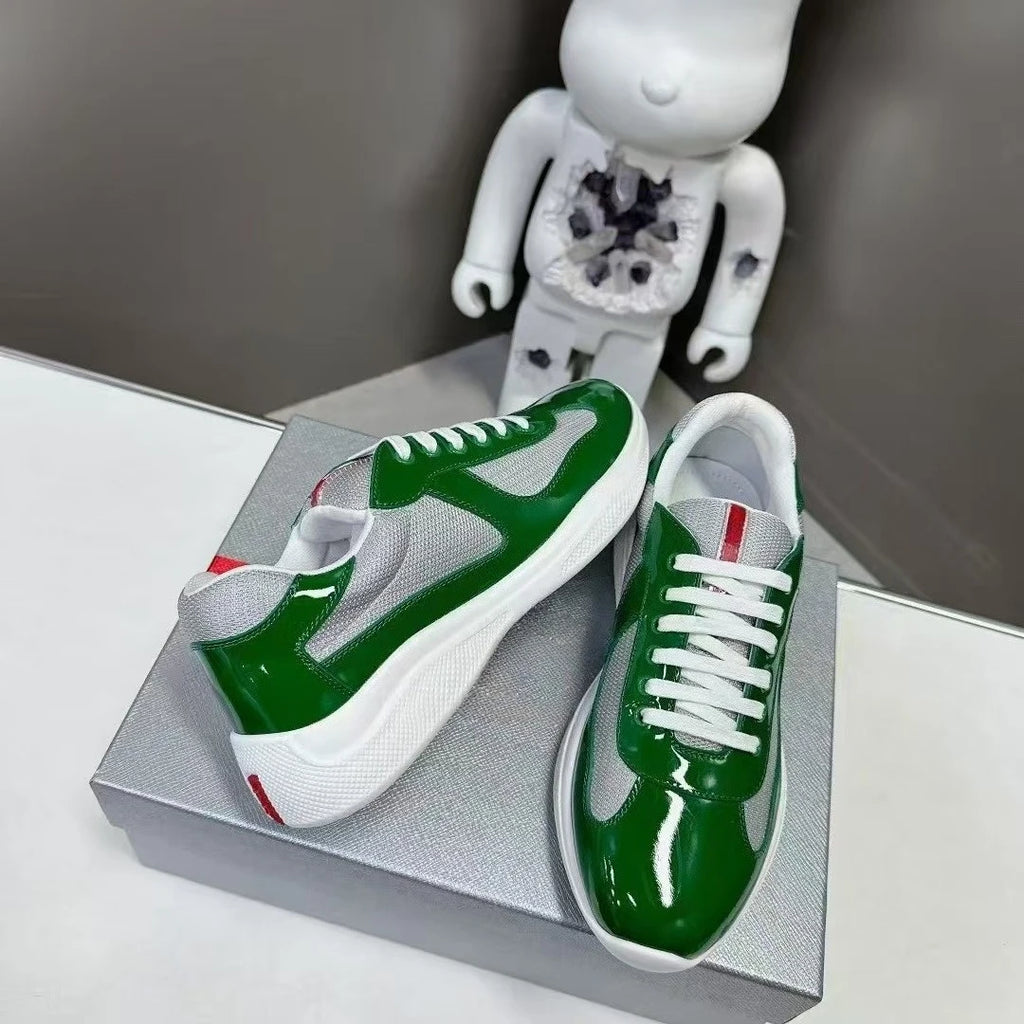 New P-style breathable casual sneakers for summer, high-end men's shoes, fashionable mesh panel shoes, fitness shoes