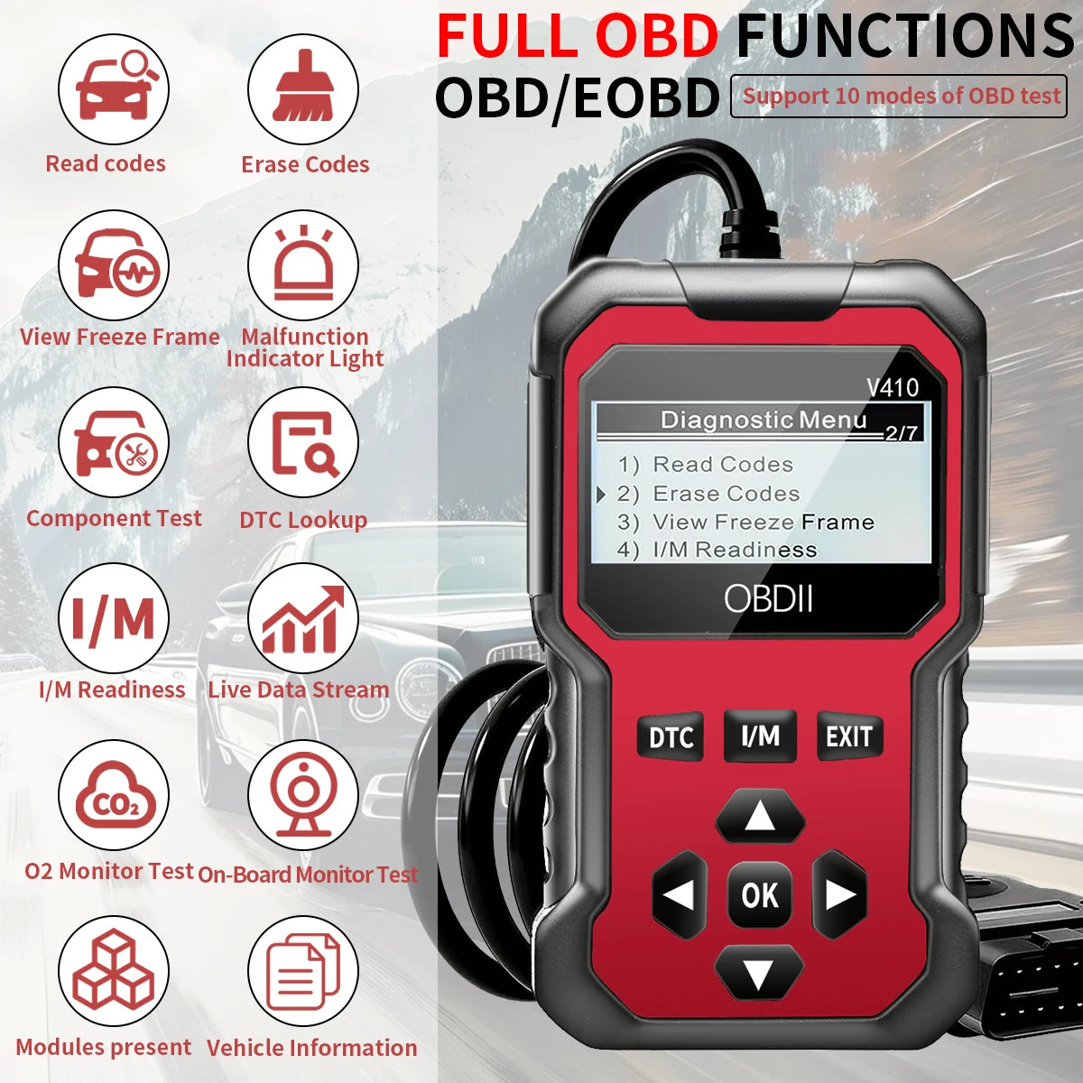 V410 OBD2 Car Diagnostic Scanner Tool