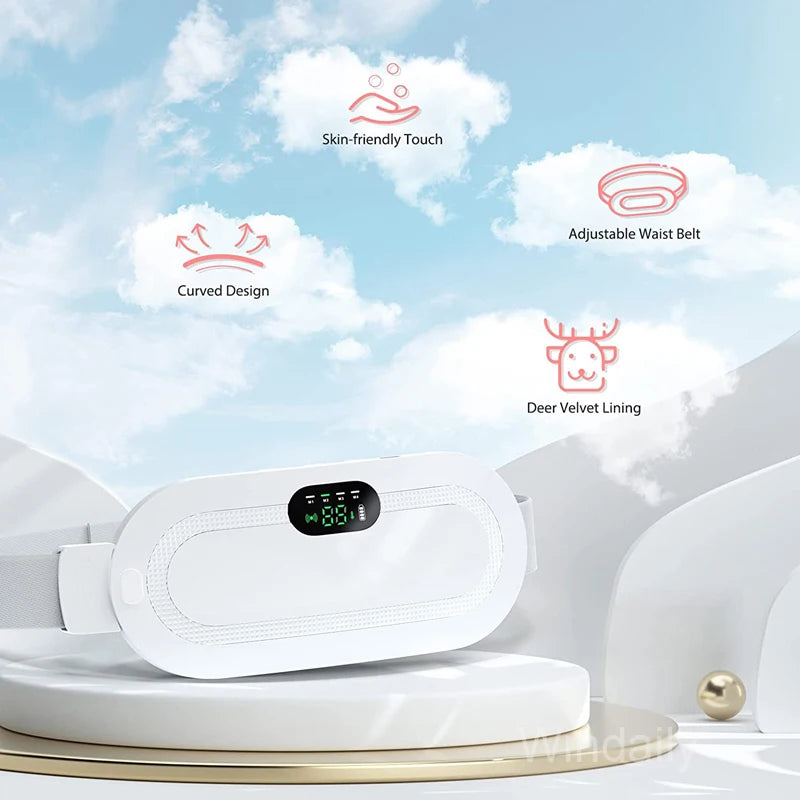 Electric Heating Pad Menstrual Cramp Massager Belt Women Period Care Hot Compress Device Vibration Abdominal Ulter Warmer Belt