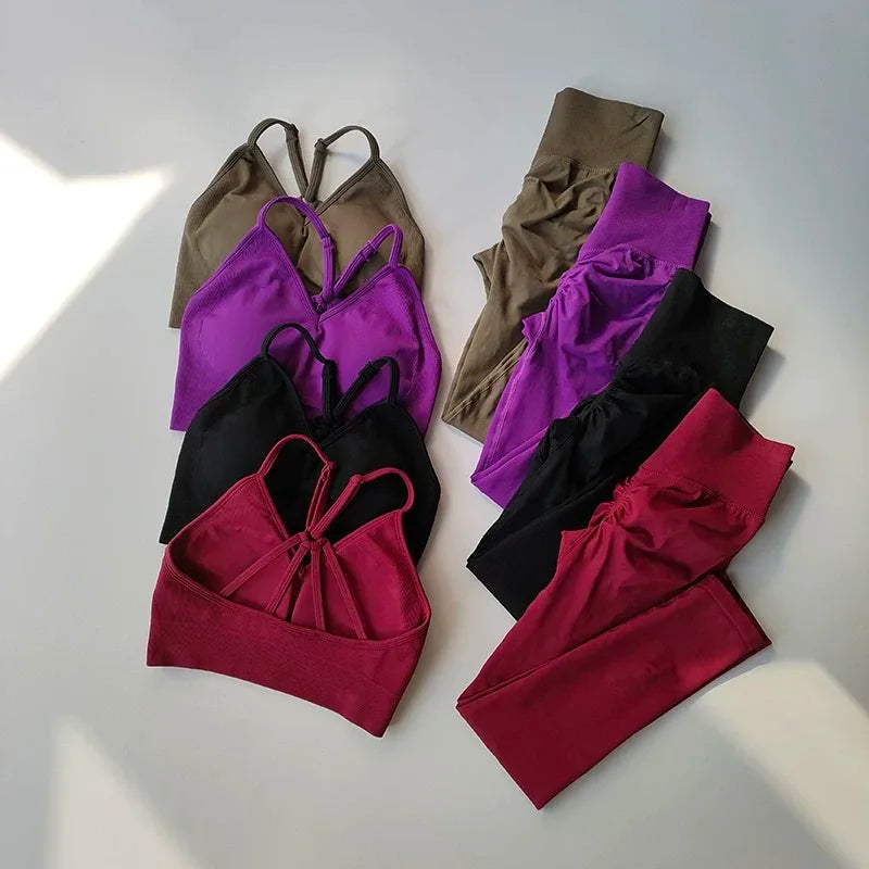 There are new color Peach High-Waisted Hip-Lifting Women's Exercise Suit Shockproof Yoga Fitness Clothes for Running And Styling