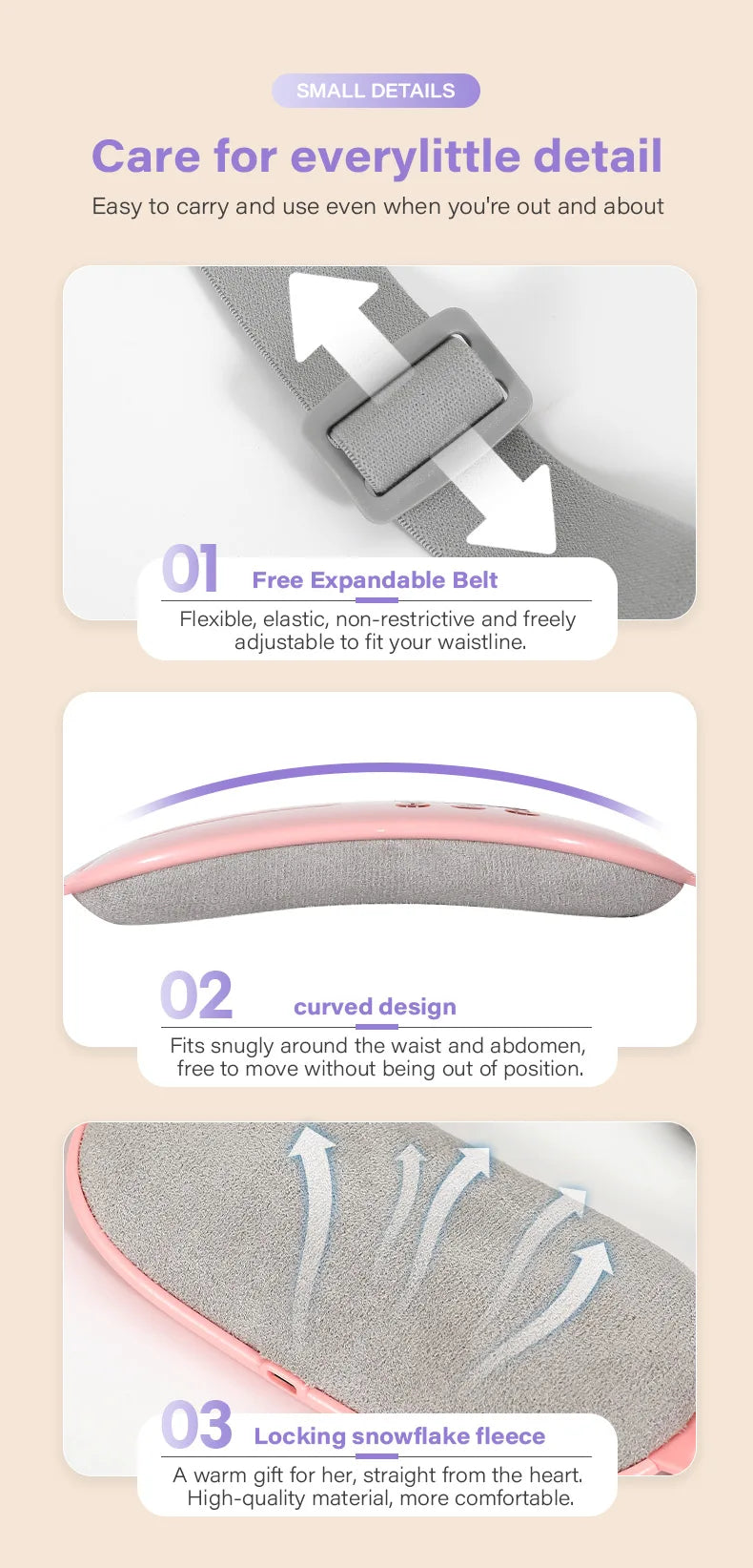 Heating Pad Massageador Corporal Menstrual Cramps Relief Warm Uterus Belt Fitness 3S Fast Heat Massage CMH  Temp Silent Portable
