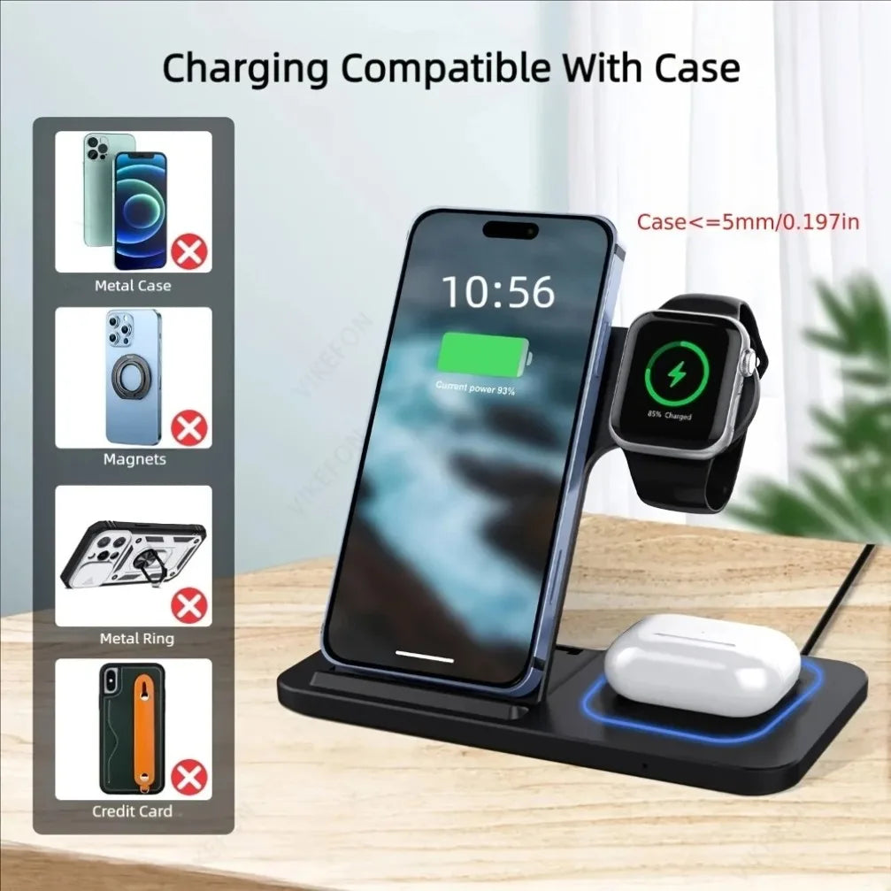 3-in-1 Foldable Wireless Charging Station for Apple Devices