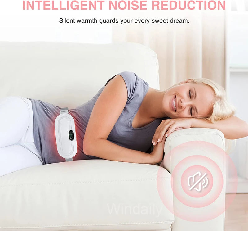 Electric Heating Pad Menstrual Cramp Massager Belt Women Period Care Hot Compress Device Vibration Abdominal Ulter Warmer Belt