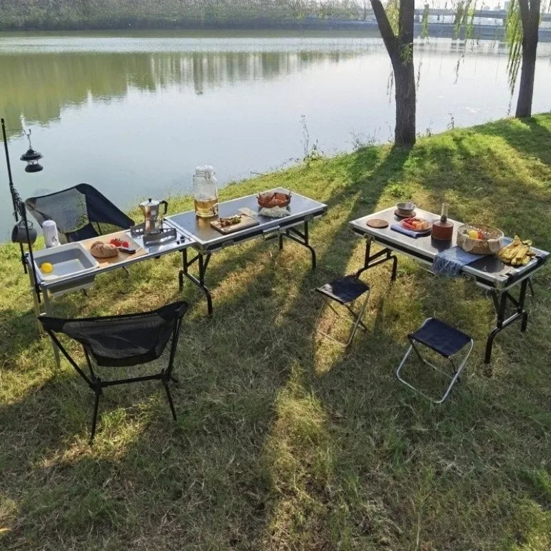 Portable Folding Camping Table with Storage Box