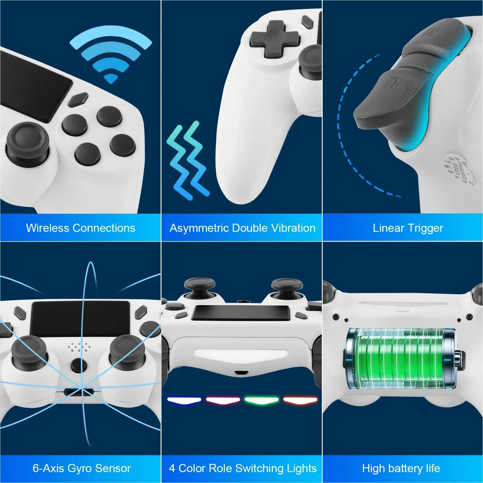 2026 Wireless Gamepad With 6-axis Gyroscope PC Joystick touchpad Dual Vibration For PS5 PS4 PC Multi-function Controller NEW HOT