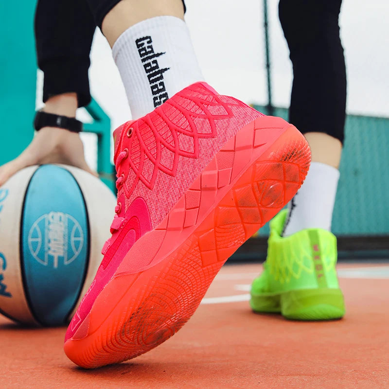 Three-ball generation Lamelo Ball basketball shoes Yin-yang high-top practical youth student basketball shoes men's sports shoes