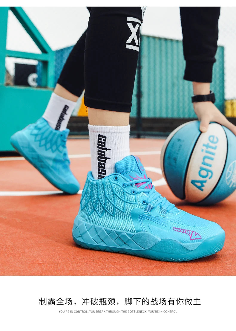 Three-ball generation Lamelo Ball basketball shoes Yin-yang high-top practical youth student basketball shoes men's sports shoes