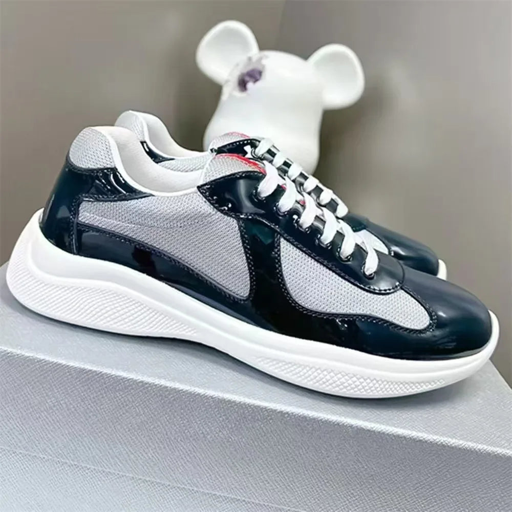 New P-style breathable casual sneakers for summer, high-end men's shoes, fashionable mesh panel shoes, fitness shoes