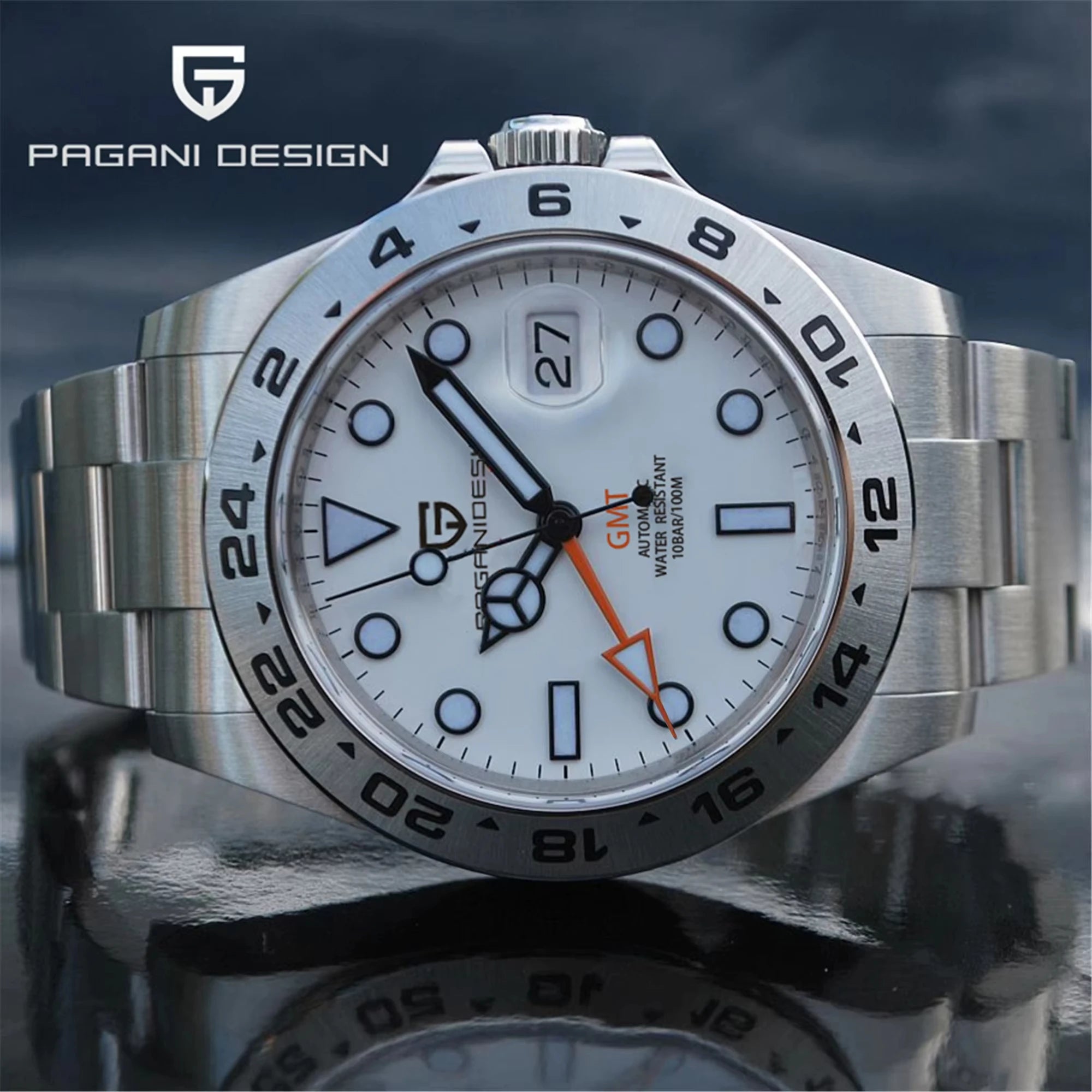 PAGANI Design 2025 New 42MM GMT Watch  Men's Automatic Mechanical Watches Sapphire Stainless Steel Waterproof Watch Reloj Hombre