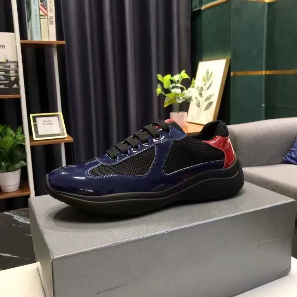 New P-style breathable casual sneakers for summer, high-end men's shoes, fashionable mesh panel shoes, fitness shoes