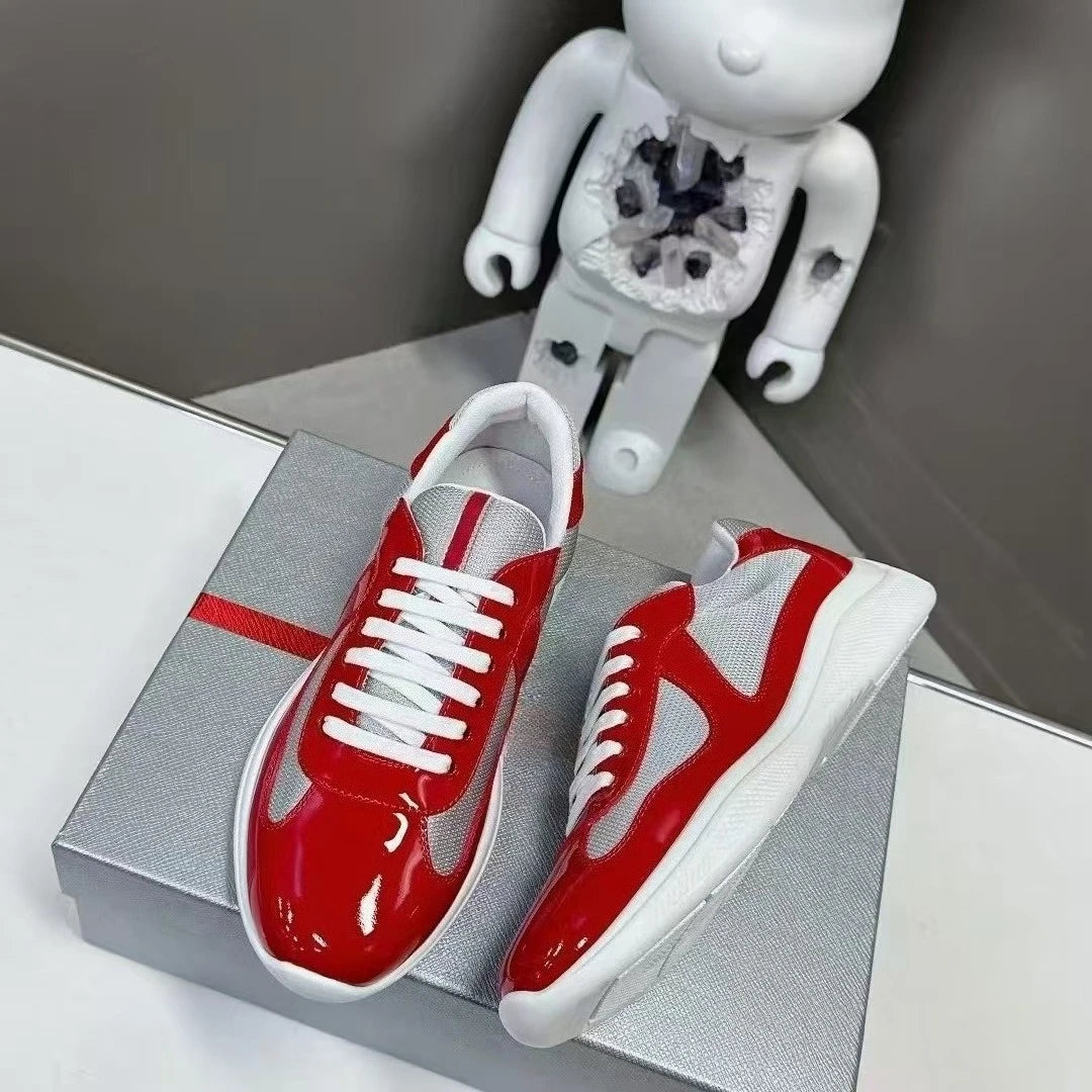 New P-style breathable casual sneakers for summer, high-end men's shoes, fashionable mesh panel shoes, fitness shoes