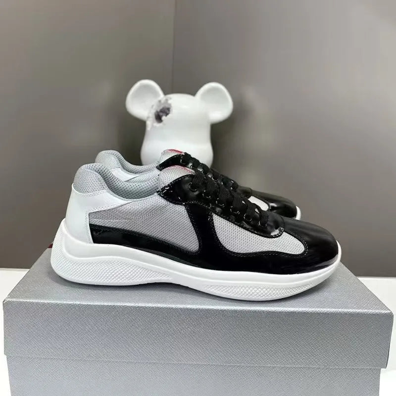 New P-style breathable casual sneakers for summer, high-end men's shoes, fashionable mesh panel shoes, fitness shoes