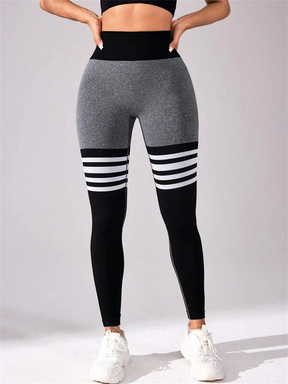 Women Seamless Stripe Yoga Pants High Waist Sexy Tummy Control Scrunch Butt Lifting GYM Workout Leggings Sports Fitness Clothing