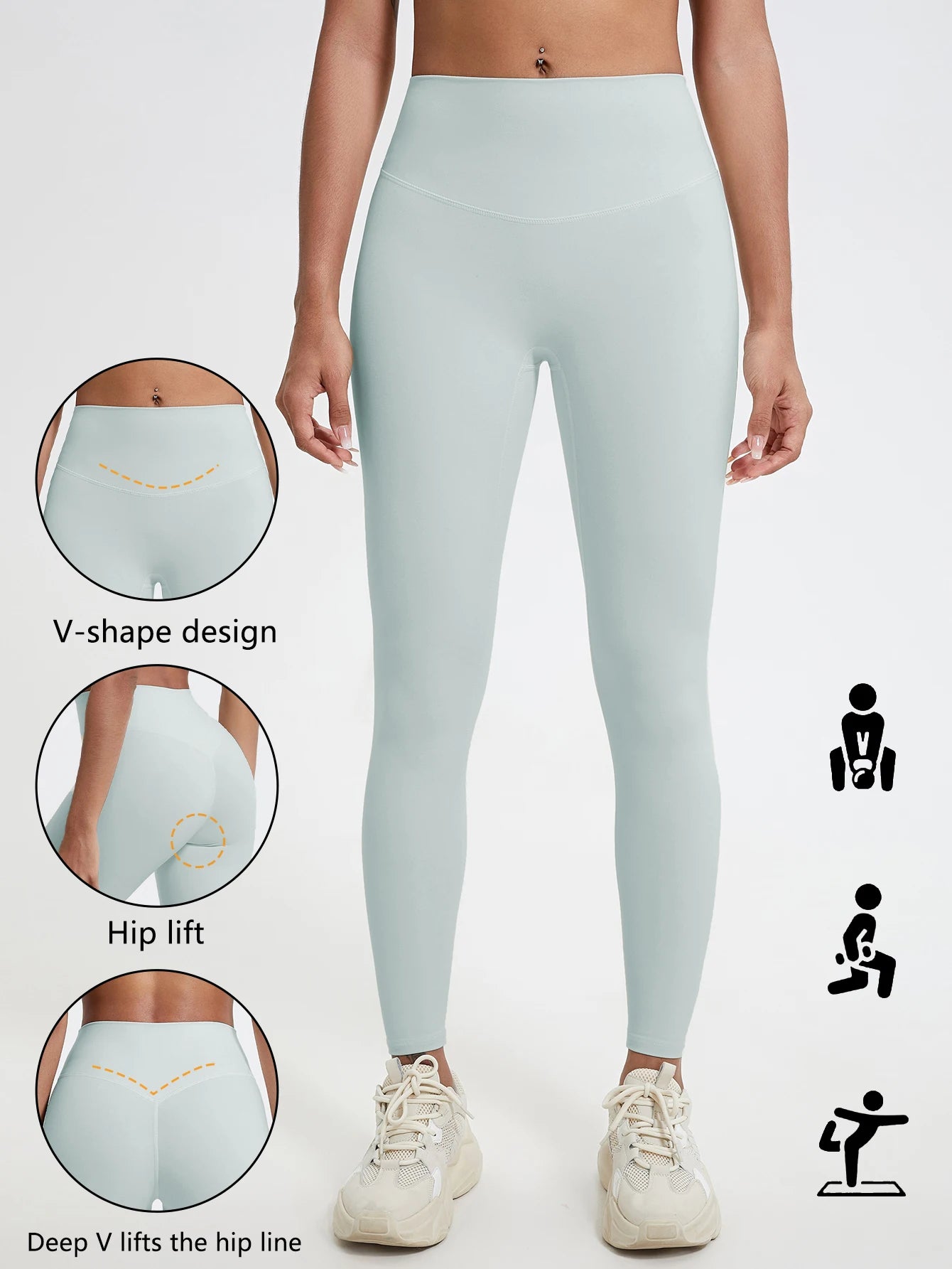 Hearuisavy Super Soft Fabrics High Waist Leggings Quick-Dry Gym Yoga Pants Running Workout Tights Push Up Sports Leggings Women