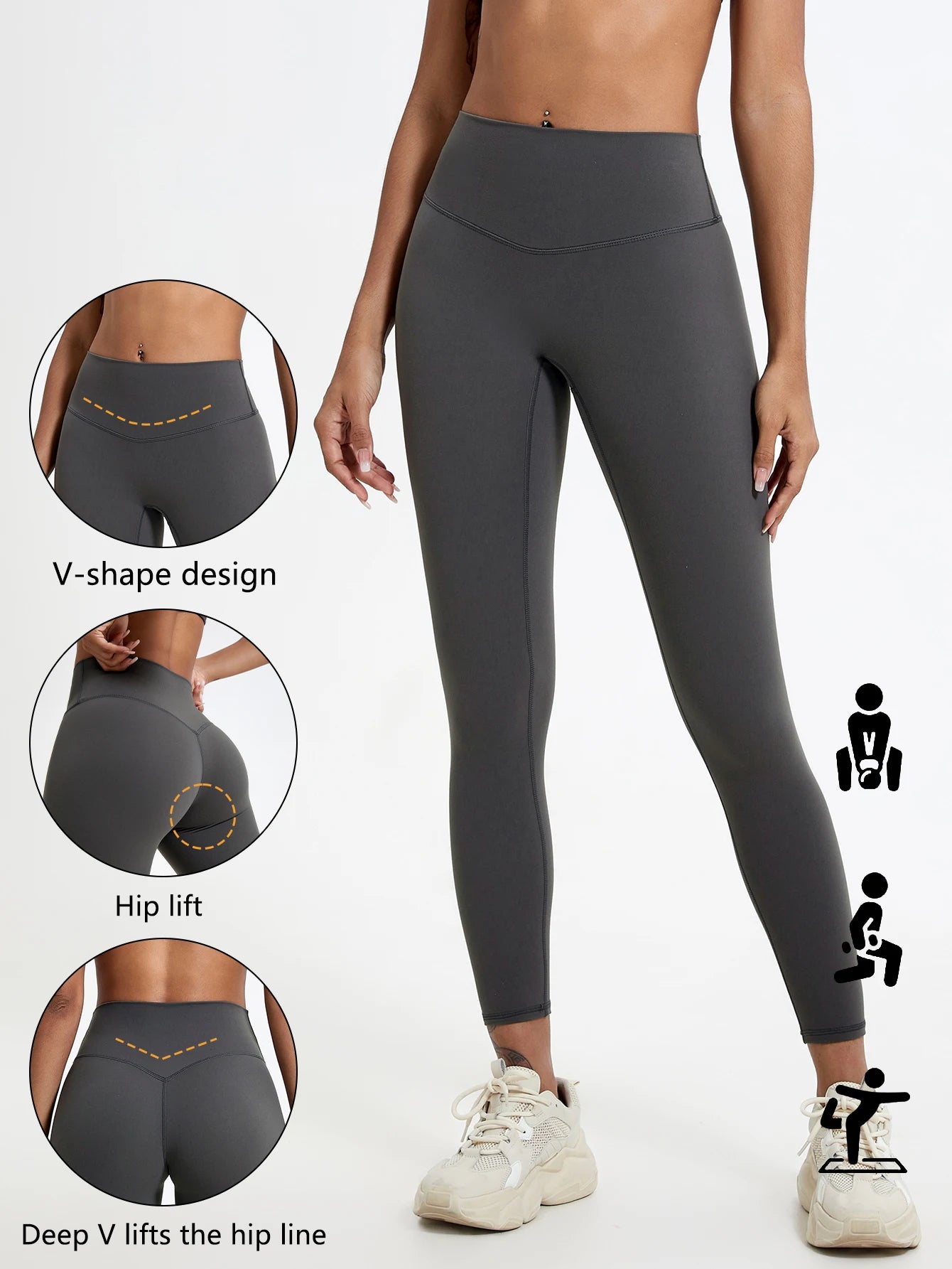 Hearuisavy Super Soft Fabrics High Waist Leggings Quick-Dry Gym Yoga Pants Running Workout Tights Push Up Sports Leggings Women
