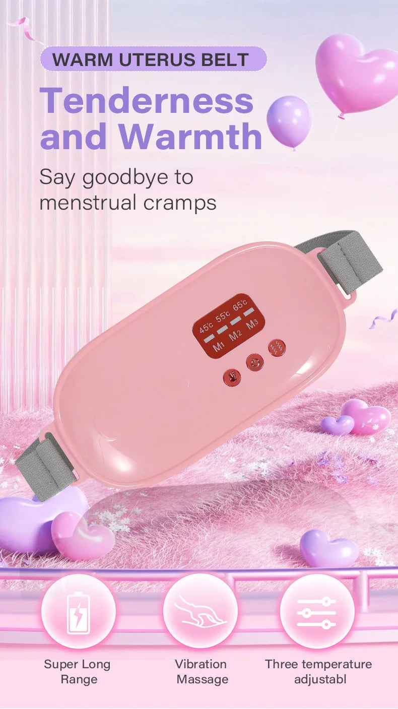 Heating Pad Massageador Corporal Menstrual Cramps Relief Warm Uterus Belt Fitness 3S Fast Heat Massage CMH  Temp Silent Portable