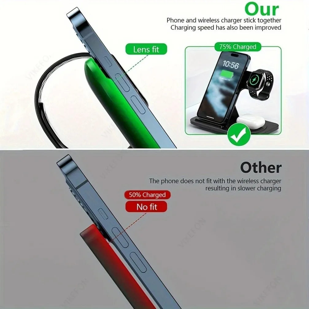 3-in-1 Foldable Wireless Charging Station for Apple Devices