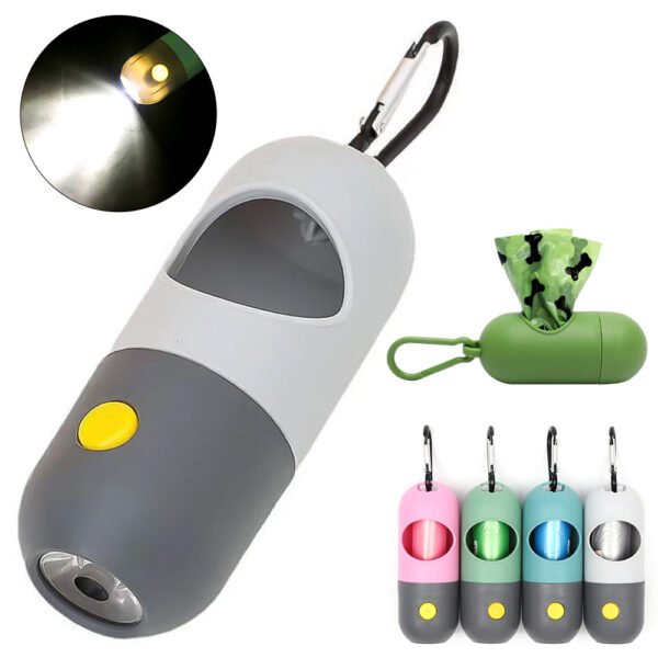 LED Light Pet Waste Bag Dispenser for Dogs
