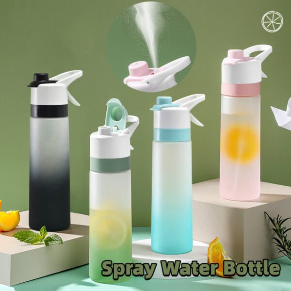 Spray Sports Water Bottle Large Capacity 2 in 1 Misting & Drinking Fitness Bottle