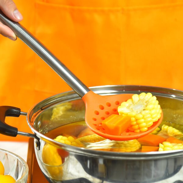 7 Piece Stainless Steel & Silicone Kitchen Utensil Set  Heat Resistant Non Scratch Cooking Tools